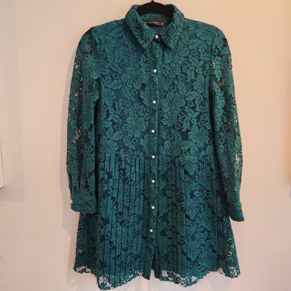 Zara Long Sleeve Lace Mini Dress